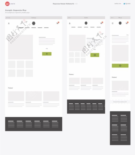 UI响应式网页素材模板设计素材