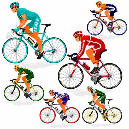 彩色单车运动员图片