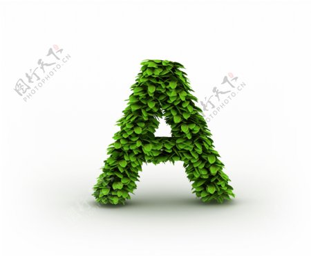 绿叶组成的字母A图片