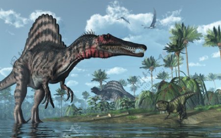 侏罗纪恐龙和植物图片