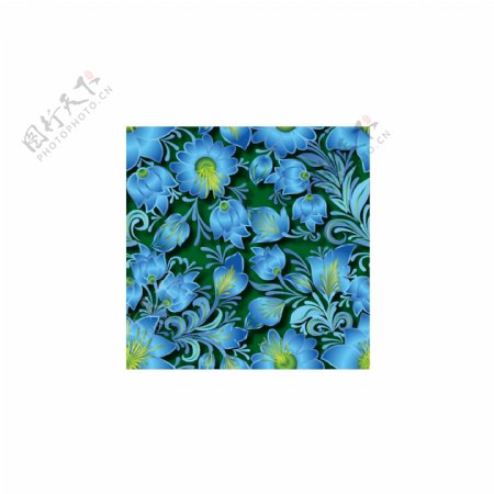 蓝色立体花朵背景