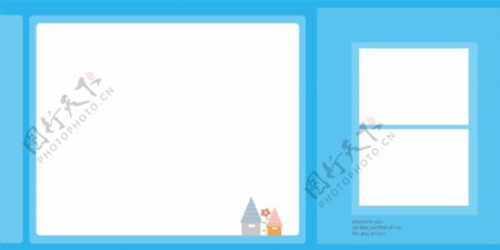儿童幼儿园蓝色卡通宝宝照片相册模板源文件