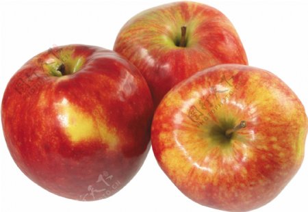 三个红苹果图片免抠png透明图层素材