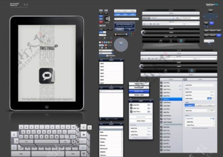 iPadUI元素PSD素材下载