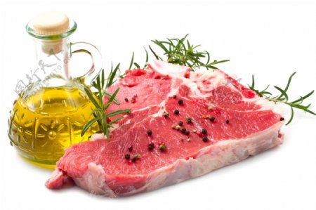 食用油与鲜肉图片