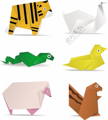 各种折纸动物矢量素材