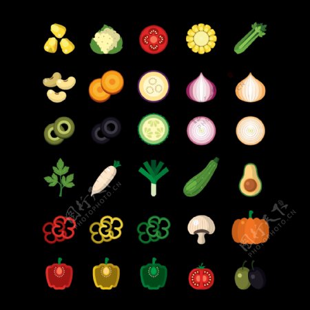 各种写实蔬菜免抠png透明图层素材