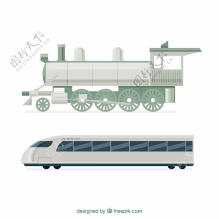 机车现代火车平面设计插图