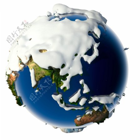 白色泡沫地球图片