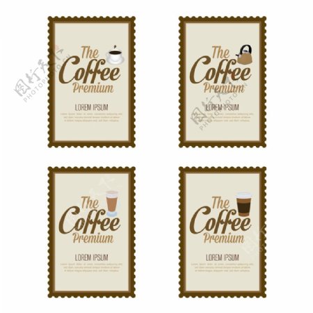 咖啡邮票标签图片