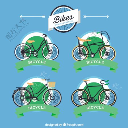 各种带带标签的自行车标签