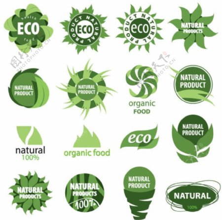 绿色有机环保标签图片
