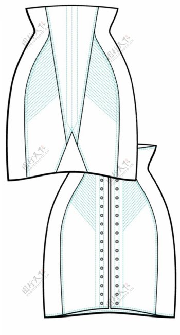 拉链半身包裙设计图