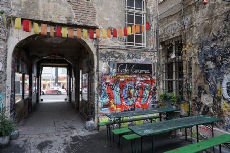 咖啡涂鸦德国柏林食堂冷战争