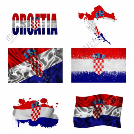克罗地亚国旗地图图片