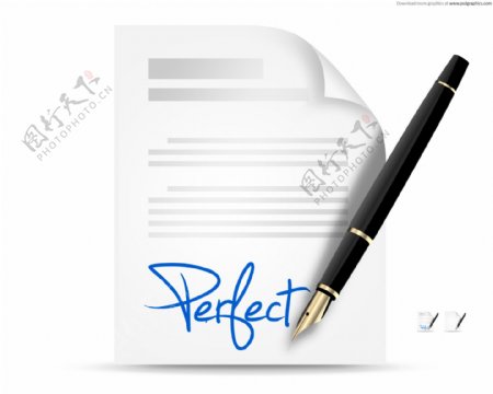 签字和钢笔PSD分层素材