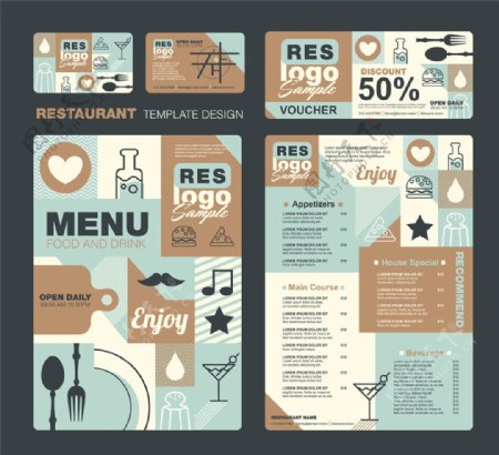 餐厅菜单和卡片图片