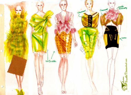 5款时尚女装设计图