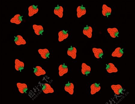 数码印花草莓矢量素材图片