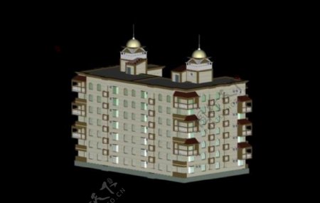 多层欧式建筑3D模型