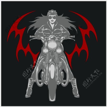 摩托车女人图片