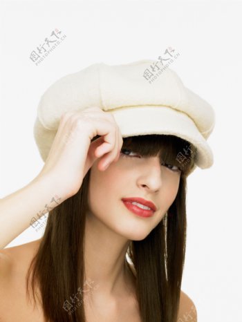 戴帽子的时尚外国女孩图片图片