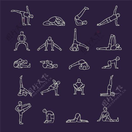瑜伽动作图标图片