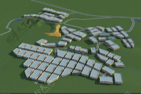 大型厂房规划3D模型