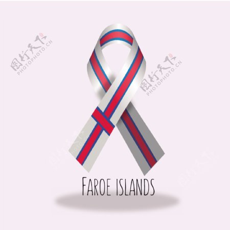 法罗群岛国旗丝带设计矢量素材