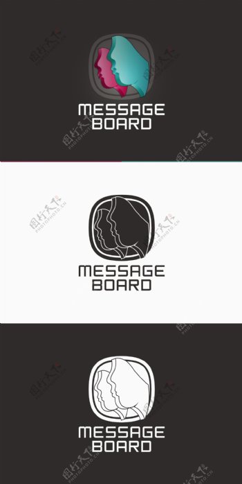 人物头像商务logo设计矢量模板