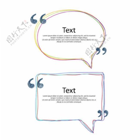 彩色线条对话框设计素材图片