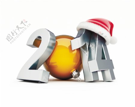 2014新年立体字与圣诞球