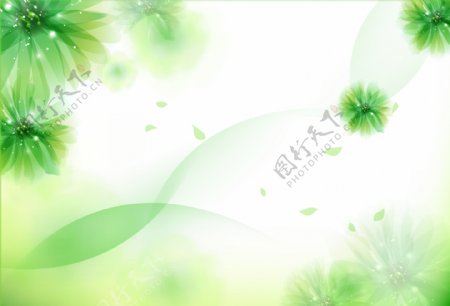 绿色花朵花纹底纹图片