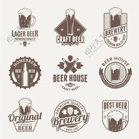 褐色啤酒饮料标志图片