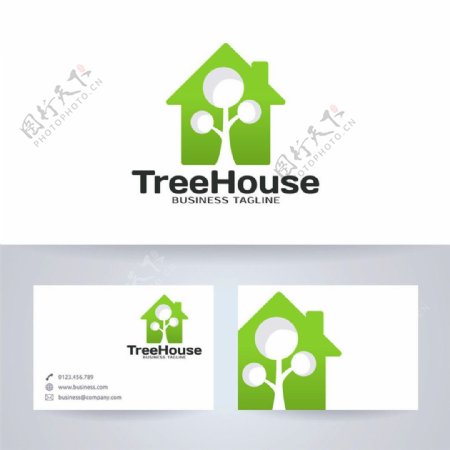 房屋和树木logo图片