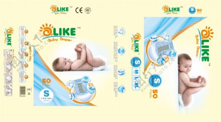 婴儿纸尿裤包装设计图图片模板下载