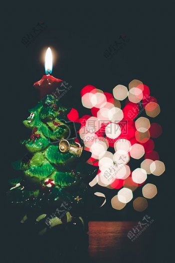 灯晚上消防装饰圣诞节蜡烛火焰圣诞节树