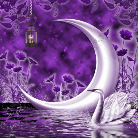 紫色梦幻动画背景图片