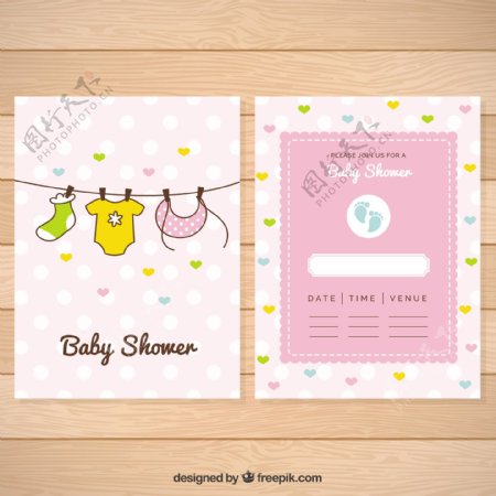 婴儿元素衣服背景卡片