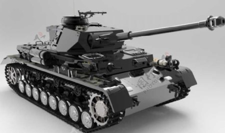 二战德军四号坦克机械模型