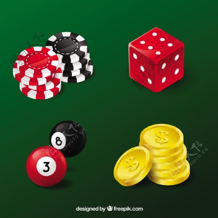 各种赌场元素矢量素材