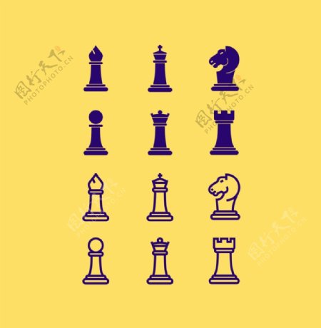 12免费象棋插图的矢量格式