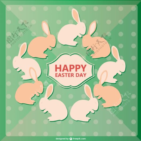 复活节兔子卡的设计