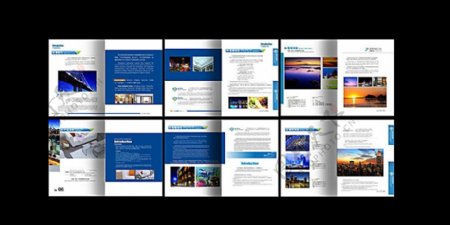 企业画册设计蓝色画册模板