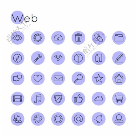 紫色网页按钮图标图片