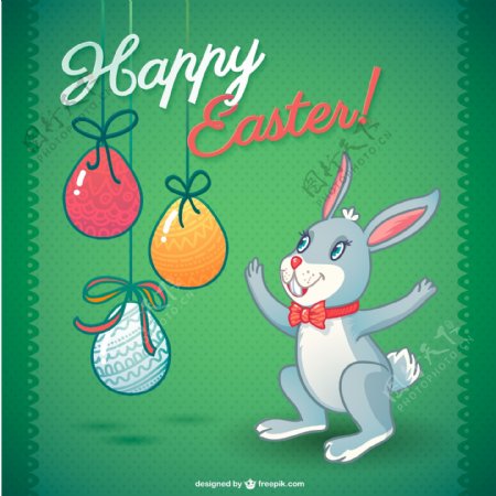 快乐复活节兔子模板
