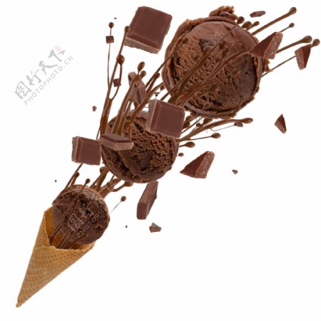 巧克力冰激凌甜筒图片
