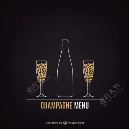香槟酒的菜单