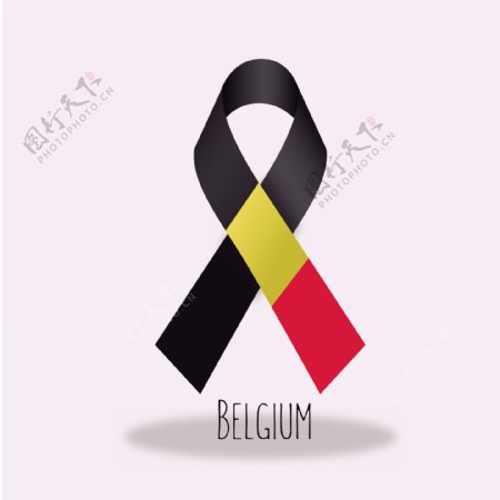 比利时国旗丝带设计