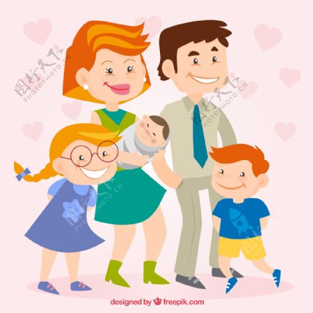 卡通式幸福家庭
